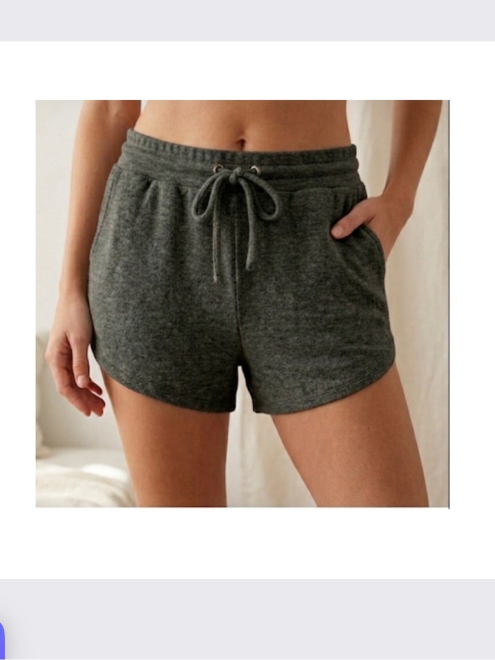 Chaser lounge  knit shorts size Medium New! Army Green